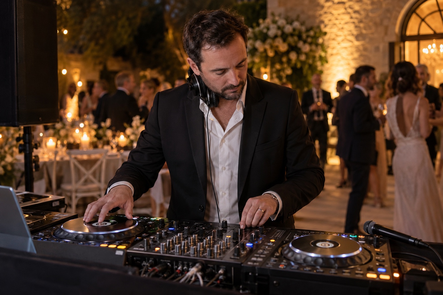 Photo d’illustration d’un DJ à sa console lors d’un mariage